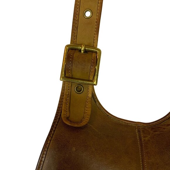 RARE Coach Crescent Shoulder Bag 9235 Pre-Creed Metal Tag Brown Leather 1972-73 - Picture 10 of 15